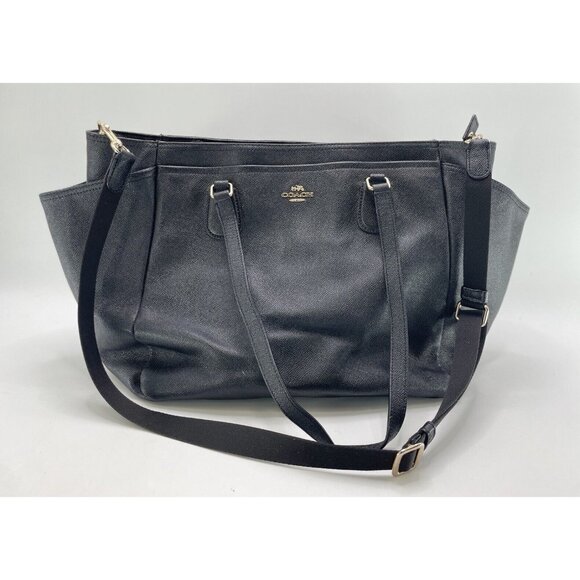 Coach Bags Coach Crossgrain Black Leather Baby Diaper Carry On Bag